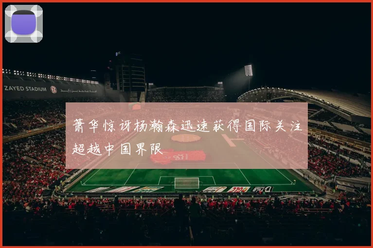 萧华惊讶杨瀚森迅速获得国际关注超越中国界限